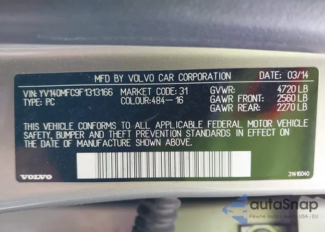 2015 Volvo S60 T5 Premier Plus from USA, damaged, VIN YV140MFC9F1313166